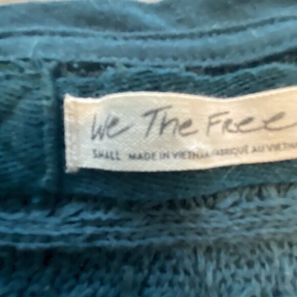 Free People We‎ The Free Teal Thien's Hacci Sweater Top Size Small - Picture 6 of 13